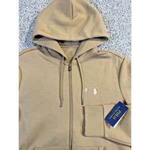 NWT Polo Ralph Lauren Full Zip Tan Pullover White Pony Men's Size Medium $138